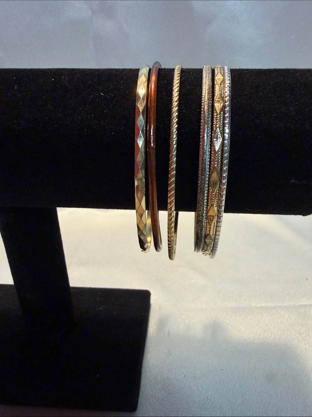 Source Unknown Gold, Silver and Copper Tone Multi-Bangle Set